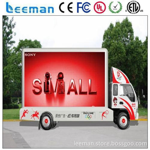 small truck led display screen portable variable message sign Leeman P10 truck mobile led display